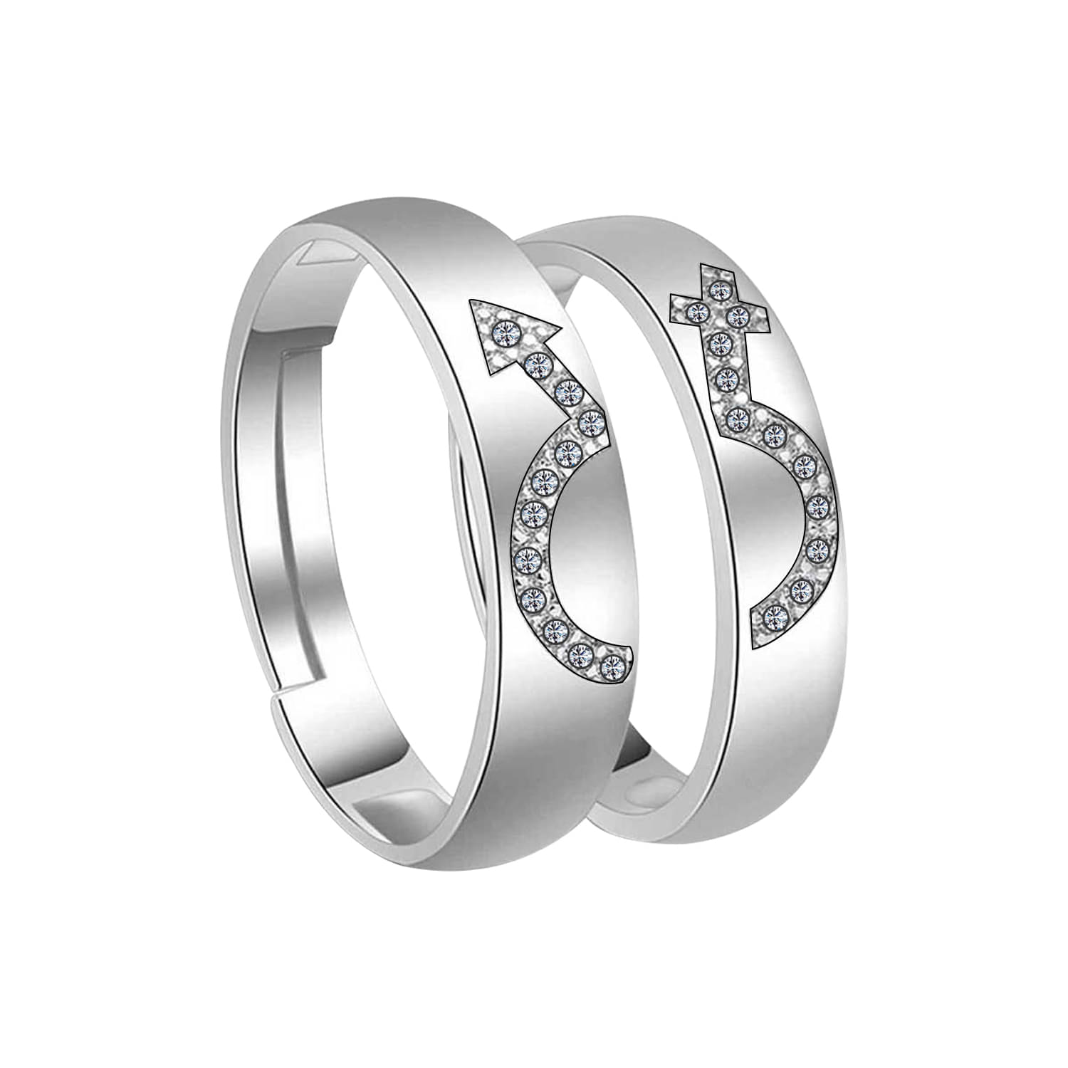 Designer Adjustable Speical Proposal Couple Ring Set Wedding Engagement Valentine Gift Silver Plated Ring For Women And Men Designer Adjustable Speical Proposal Couple Ring Set Wedding Engagement Valentine Gift Silver Plated Ring For Women And Men