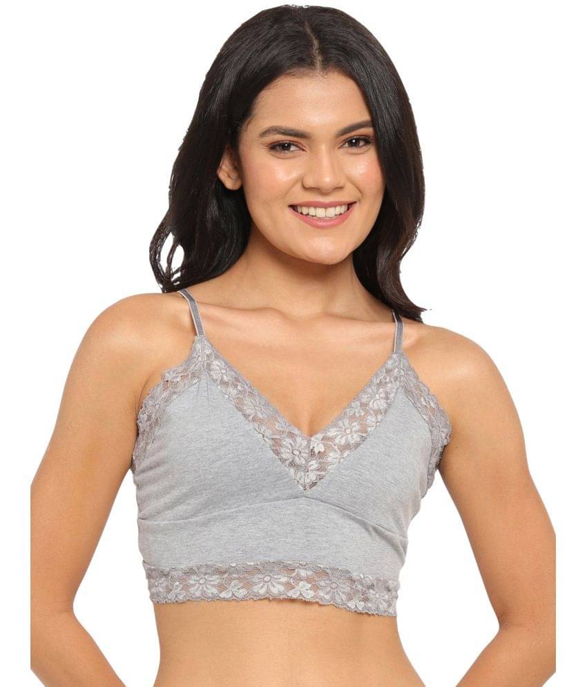     			N-Gal Cotton Non Padded Women's Bralette Bra ( Grey )