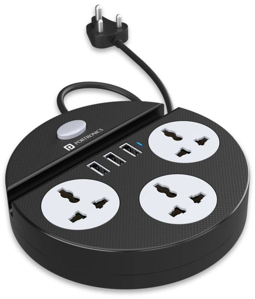     			Portronics Power Plate 5:Power Converter With USB Charger ,Black (POR 1565)