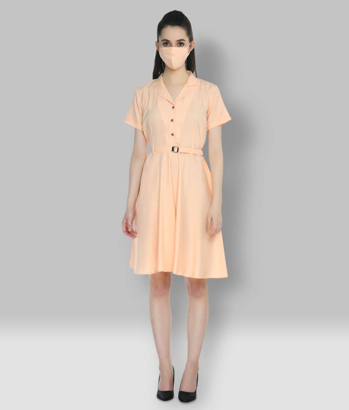     			Rudrakriti Women Crepe A-line Dress ( Orange )