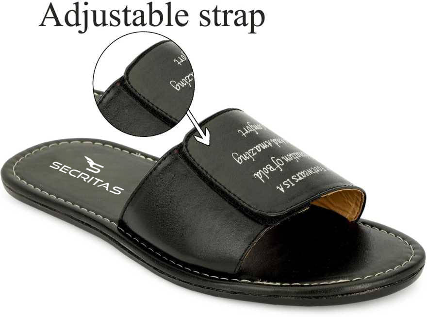     			Secritas - Black PU Slide Flip flop
