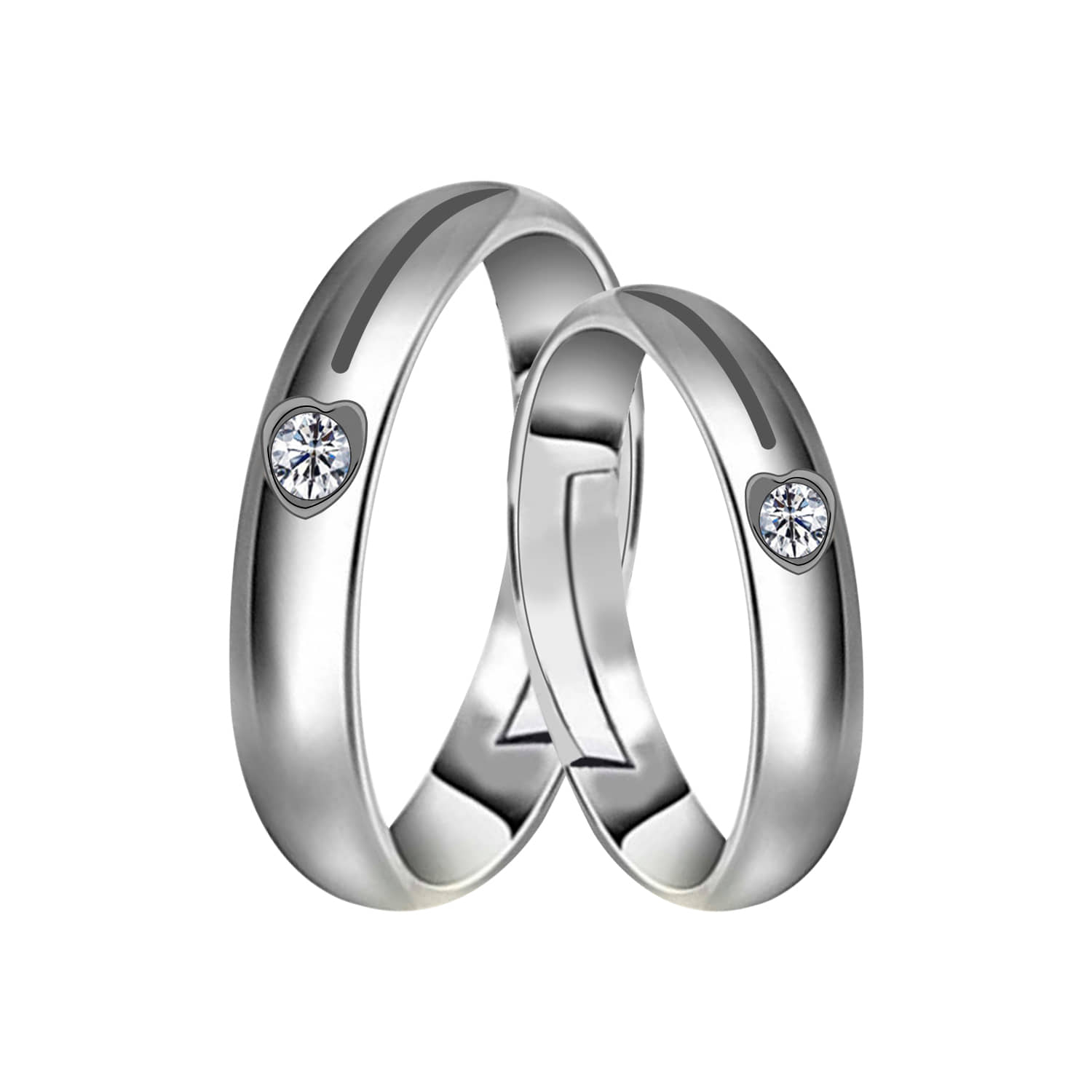 Speical For Couple Ring Valentines Couples Gift Sets  Silver Plated Adjustable Ring Set  Women And Men