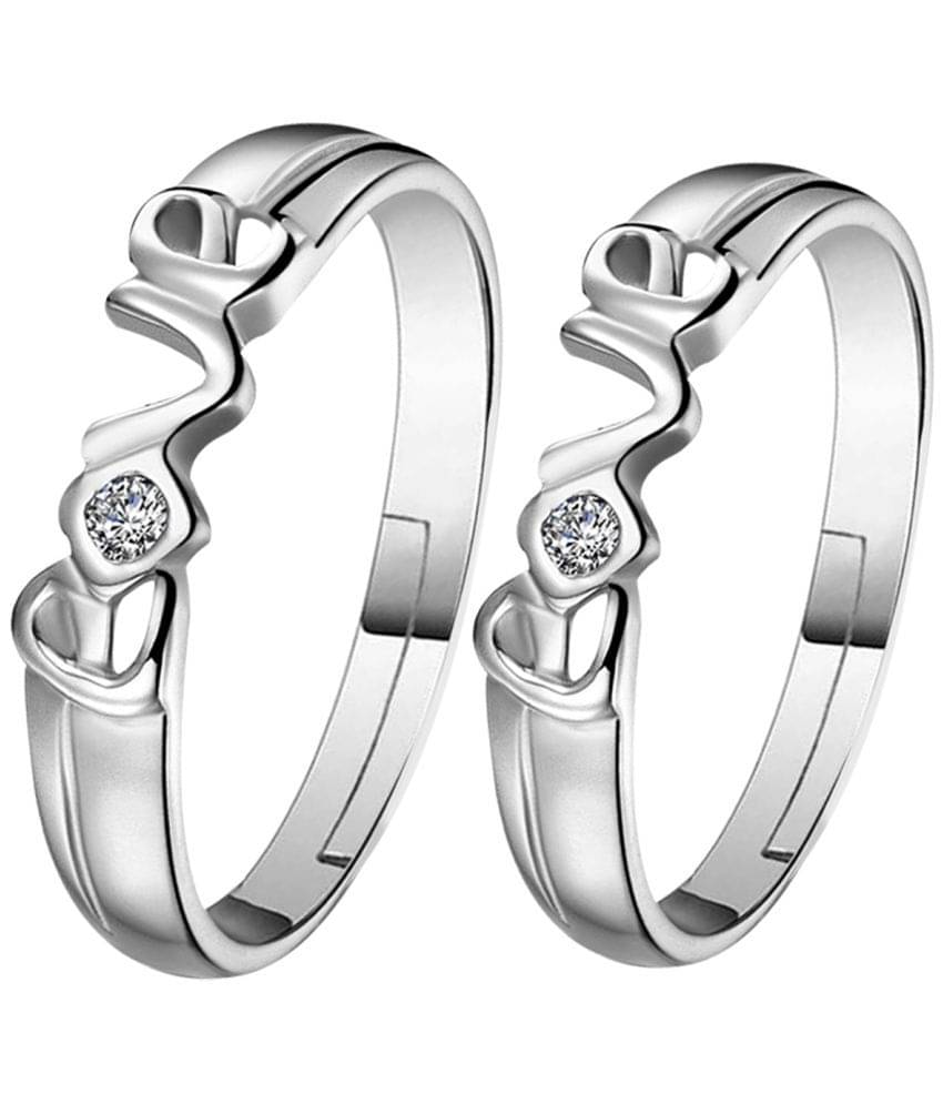 Speical For Couple Ring Valentines  Lover Ring Adjustable  Silver Plated Couple Ring Set  Women And Men     			Speical For Couple Ring Valentines  Lover Ring Adjustable  Silver Plated Couple Ring Set  Women And Men