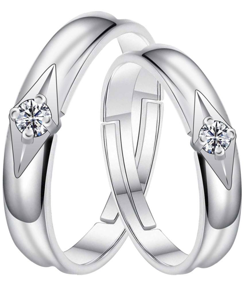     			Stylish  Look  Some One Speical Couple Ring Set For Valentines  Gifts   Adjustable  Silver Plated Couple Ring For   Women And Men