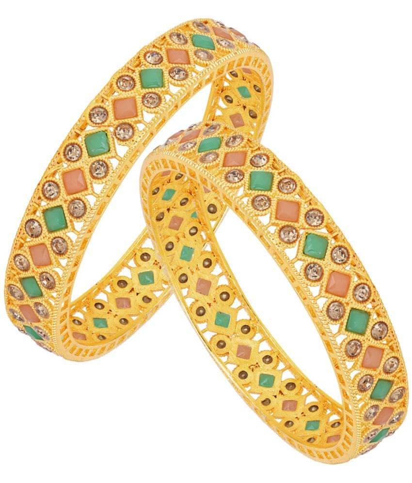     			Sukkhi Delightful Gold Plated Austrian Diamond (Set of 2) Bangle For Women