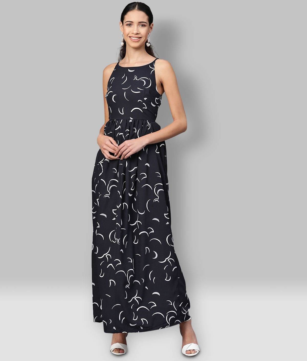 Zima Leto Women Polyester Fit & Flare Dress ( Navy ) Zima Leto Women Polyester Fit & Flare Dress ( Navy )