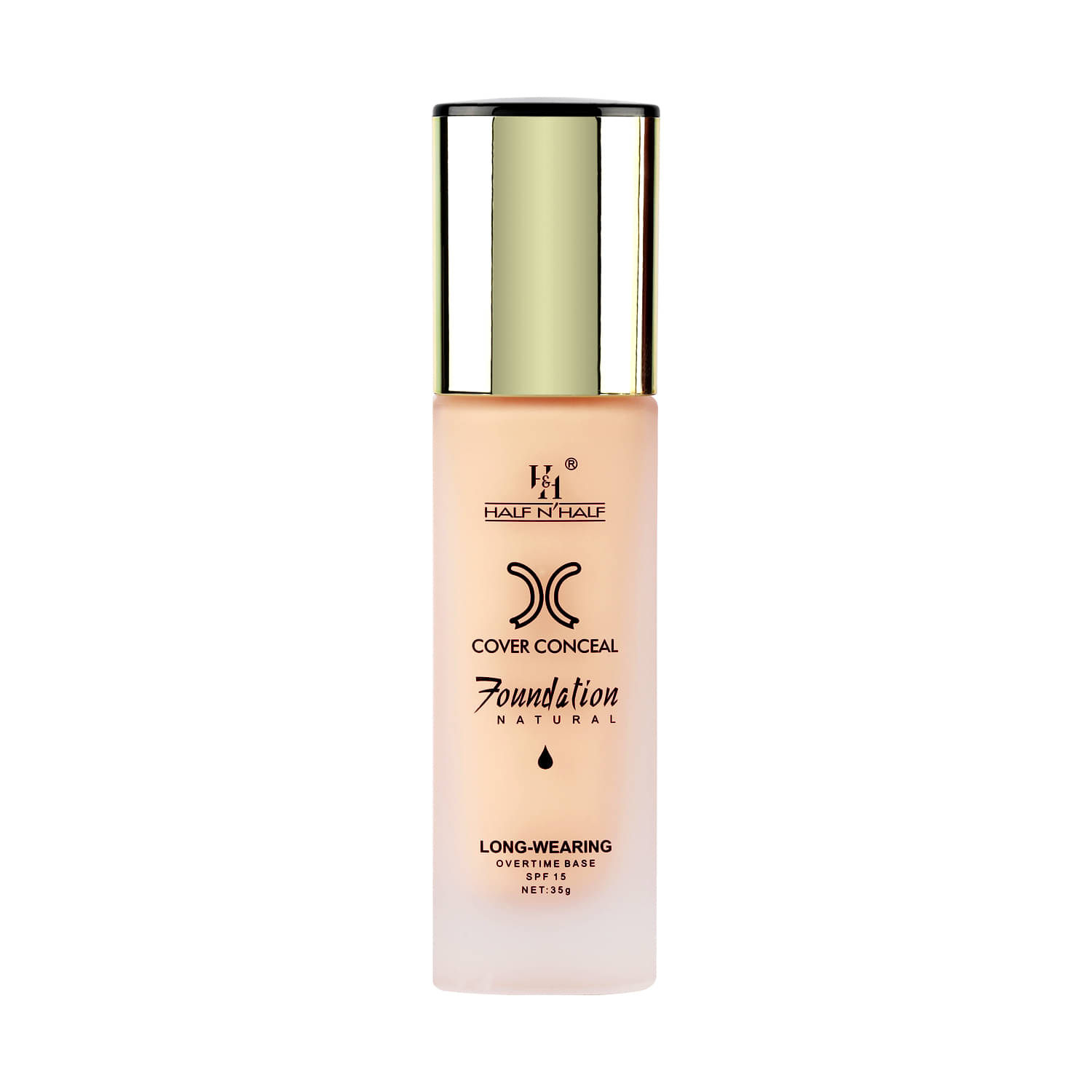     			Half N Half Cover Concealer Foundation Natural Longwearing Overtime Base SPF 15, Light (35g)