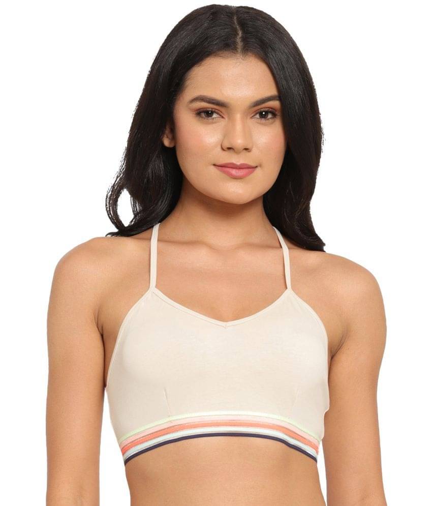     			N-Gal Cotton Non Padded Women's Bralette Bra ( Beige )