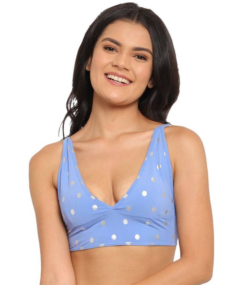     			N-Gal Polyester Non Padded Women's Bralette Bra ( Blue )