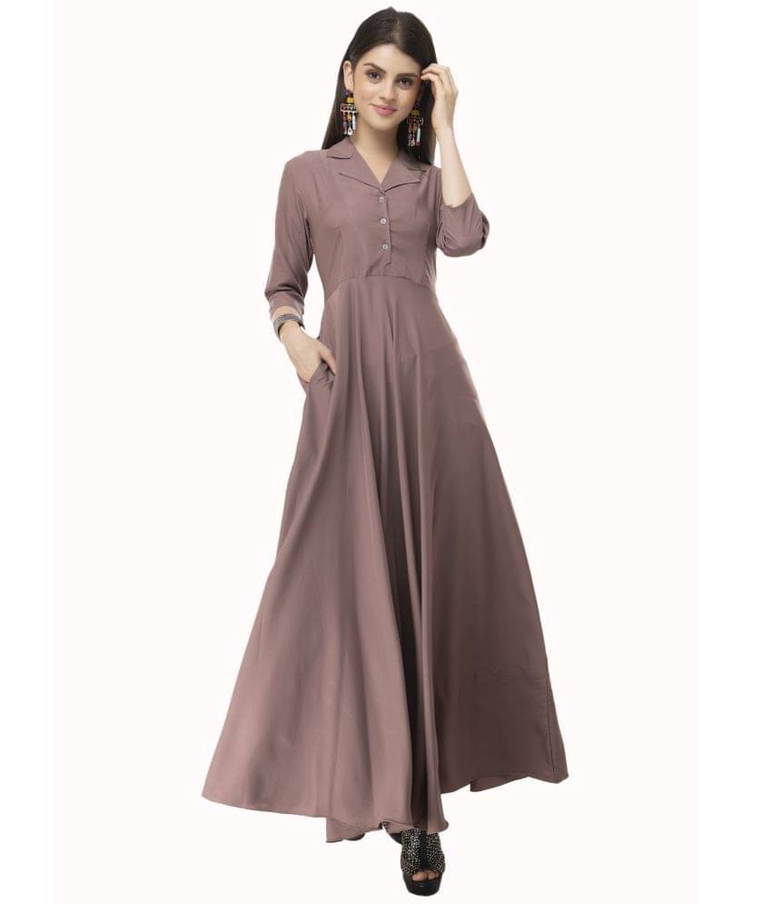     			Rudrakriti Women Crepe Solid A-line Dress ( Pink )