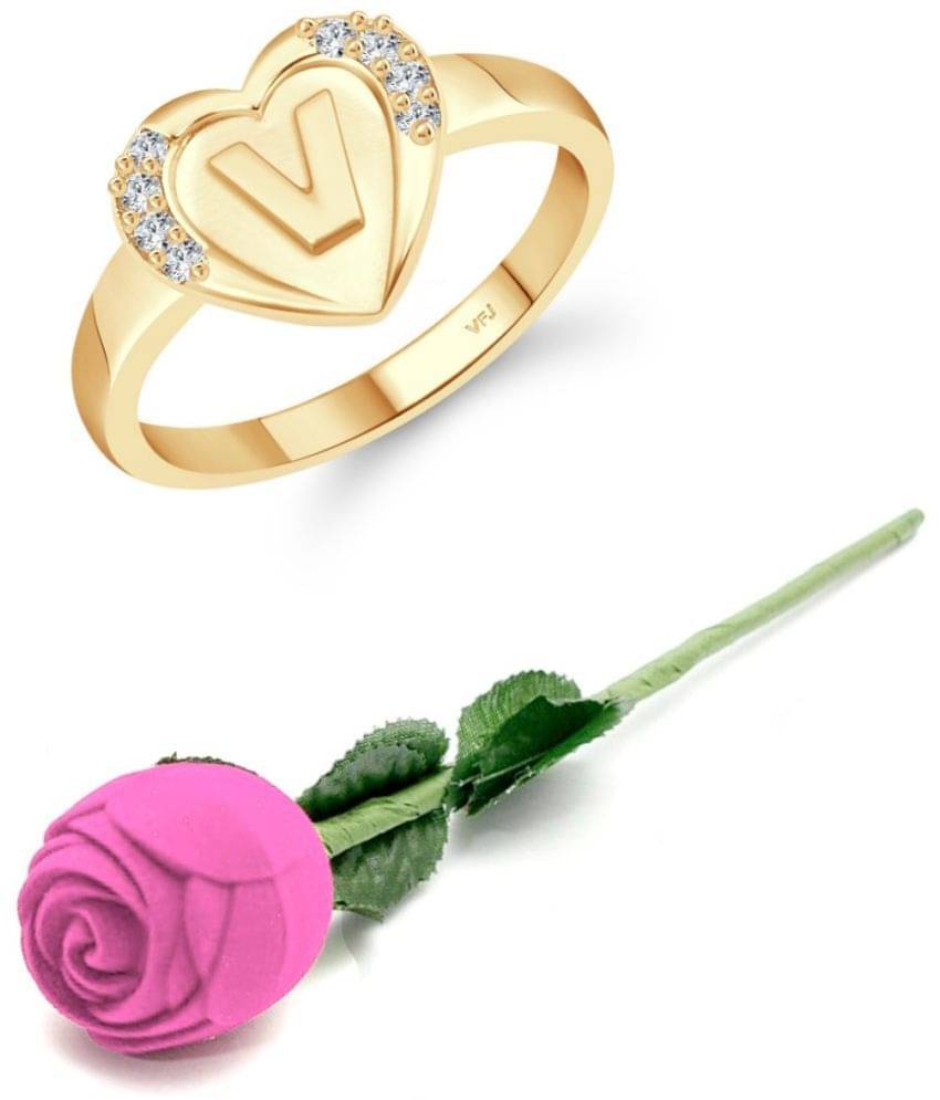 Valentine Initial '' V '' Letter in heart ring alphabet for women and Girls Valentine Initial '' V '' Letter in heart ring alphabet for women and Girls