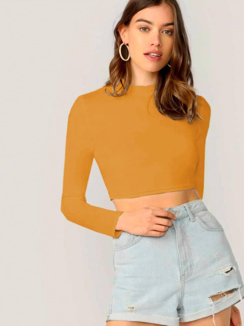     			Dream Beauty Fashion Women's Polyester Crop Top ( Yellow )