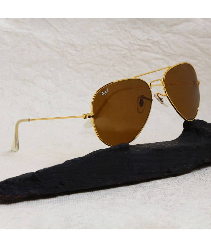 RESIST EYEWEAR Gold Pilot Sunglasses ( Pack of 1 ) - Sunglasses | Buy online on ZillyBuy