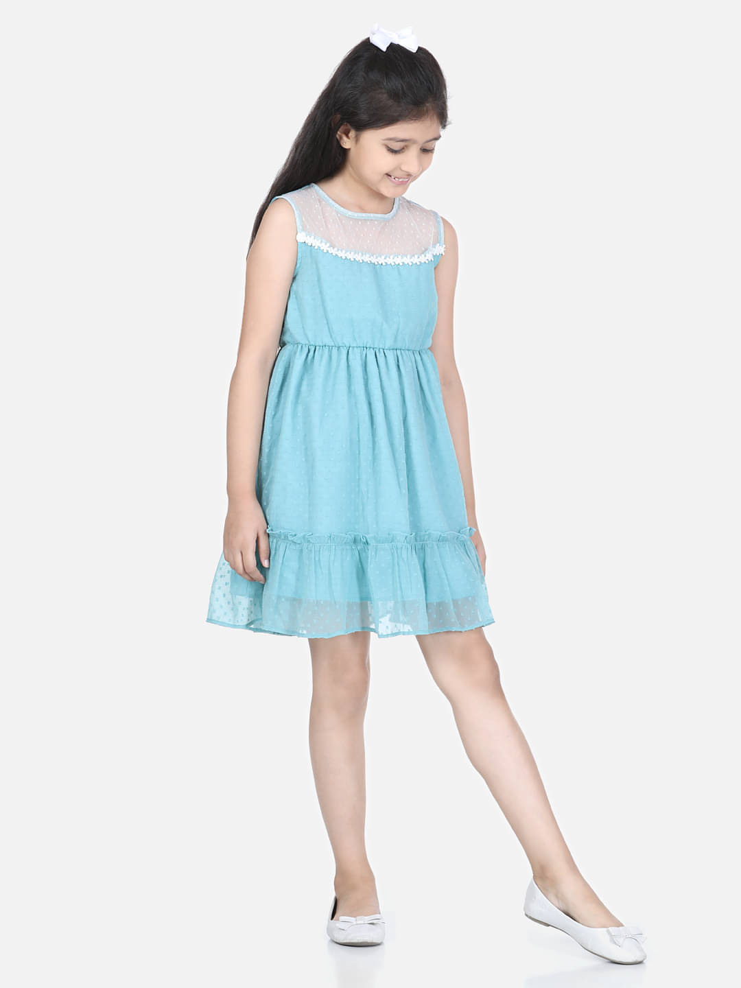     			StyleStone Polyester A-line For Girls ( Pack of 1 , Blue )