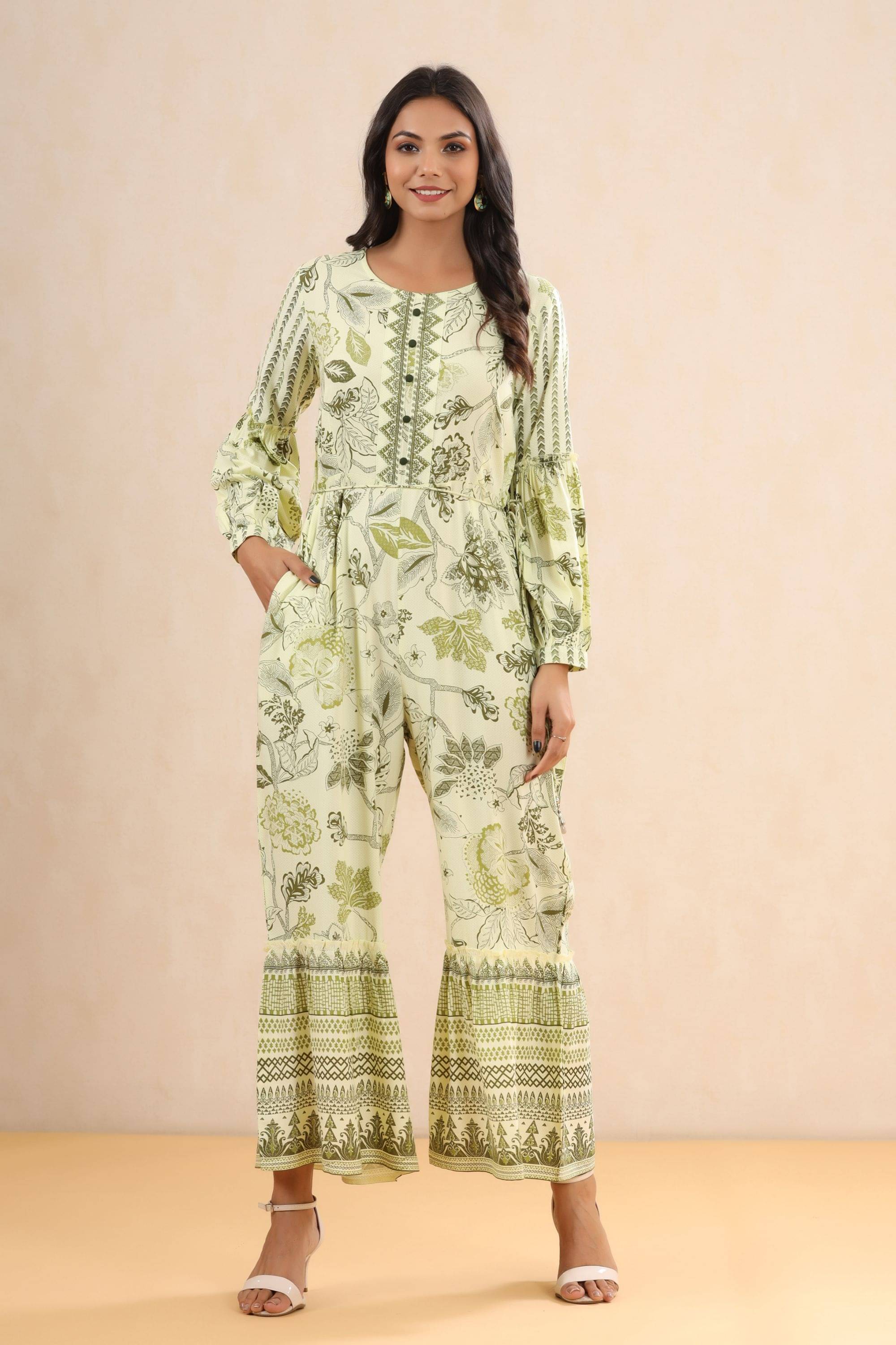 Juniper Green Rayon Jumpsuit - Single Juniper Green Rayon Jumpsuit - Single