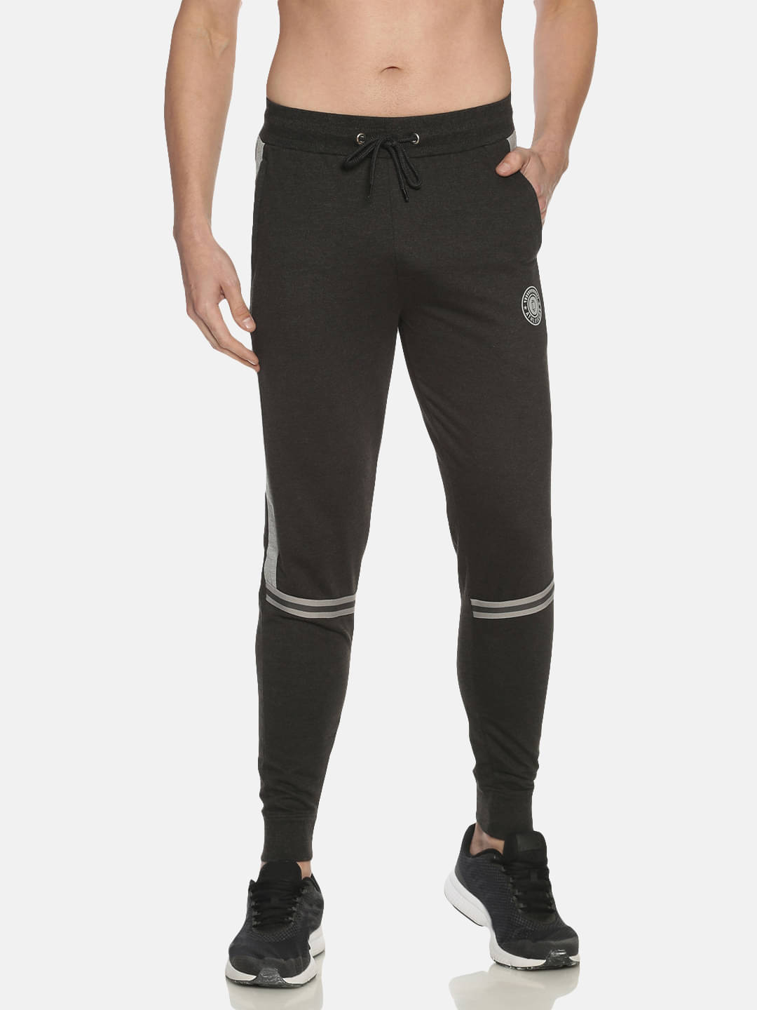     			Dollar Black Cotton Solid Joggers Single