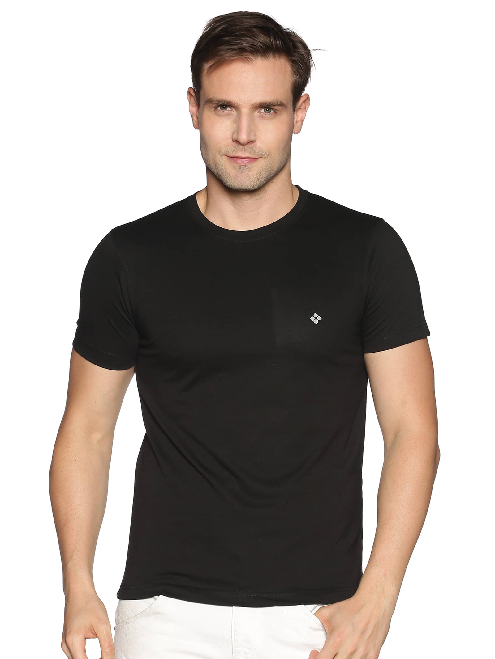 Dollar Cotton Blend Regular Fit Solids Round Half Sleeves Black Men T-Shirt Single Pack Dollar Cotton Blend Regular Fit Solids Round Half Sleeves Black Men T-Shirt Single Pack