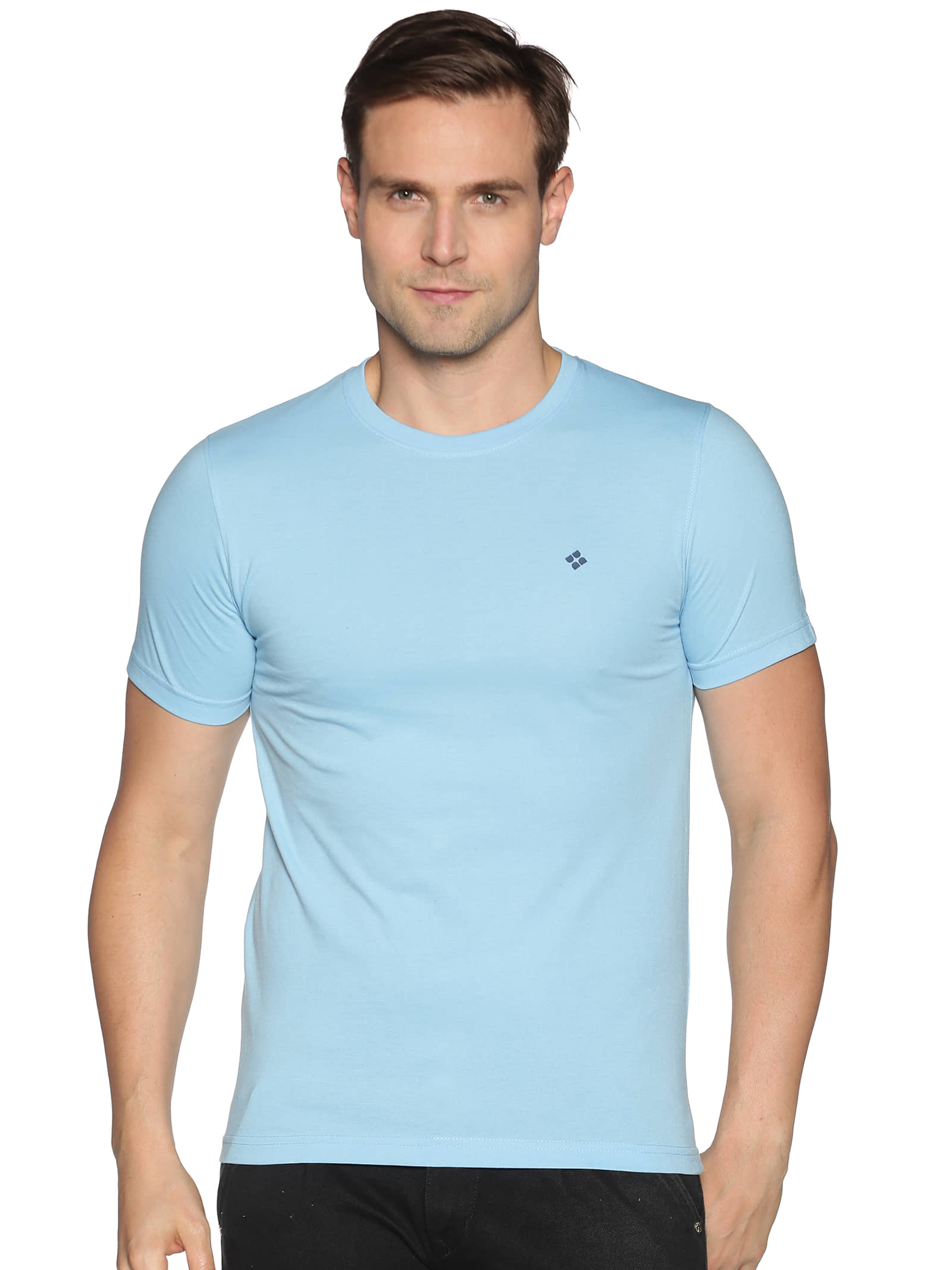 Dollar Cotton Blend Regular Fit Solids Round Half Sleeves Orange Men T-Shirt Single Pack