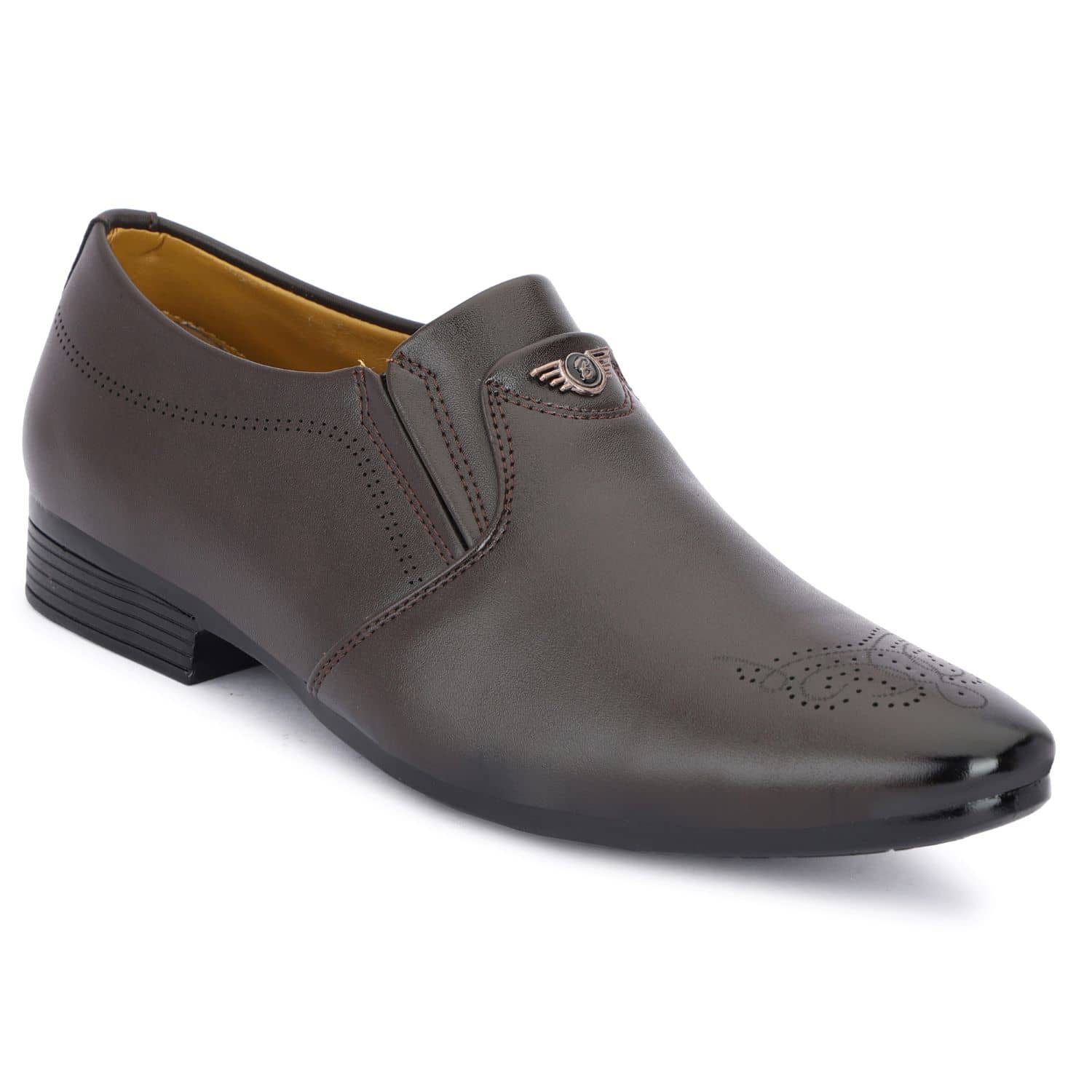 MARKRANGE Slip On Artificial Leather Brown Formal Shoes - Formal Shoes | Buy online on ZillyBuy