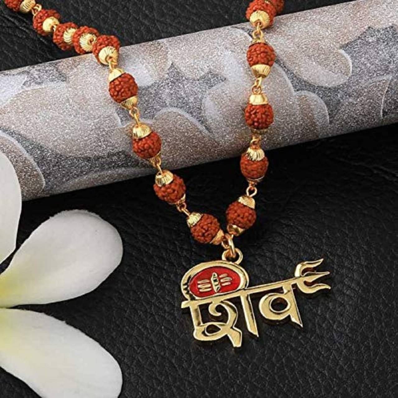     			PAYSTORE Gold Plated Shiv Locket Rudraksha Mala For  Men & Women