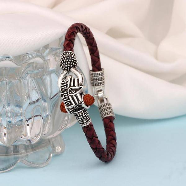     			PAYSTORE Silver Plated Mahakal Rudraksha Kada For  Men & Women