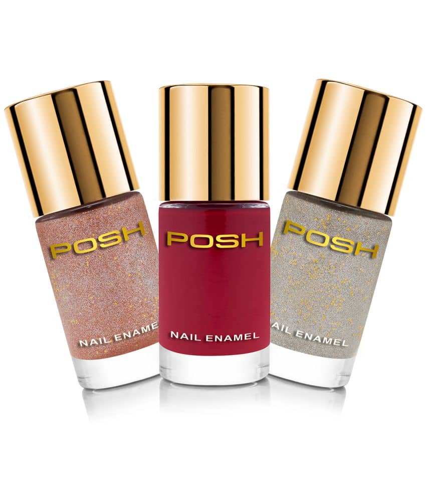 Posh - Multi Glossy Nail Polish ( Pack of 3 )
