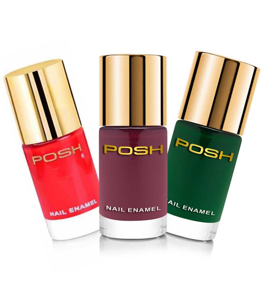 Posh - Multi Glossy Nail Polish ( Pack of 3 )
