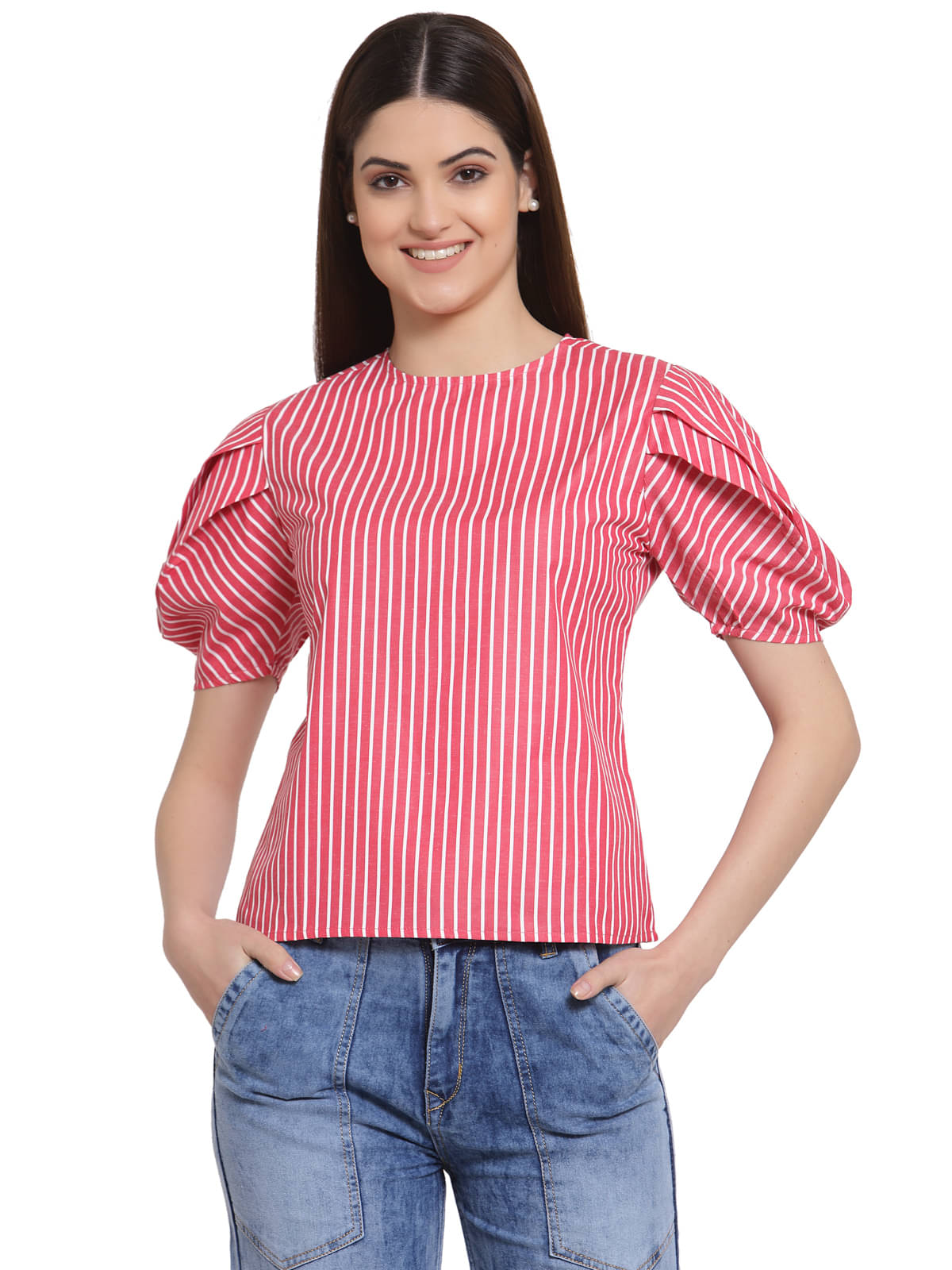 Style Quotient Women's Cotton Blend Regular Top ( Red ) Style Quotient Women's Cotton Blend Regular Top ( Red )
