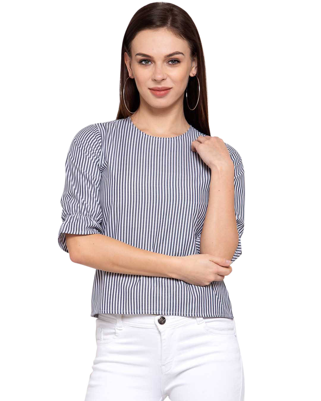     			Style Quotient Women's Cotton Blend Regular Top ( Blue )