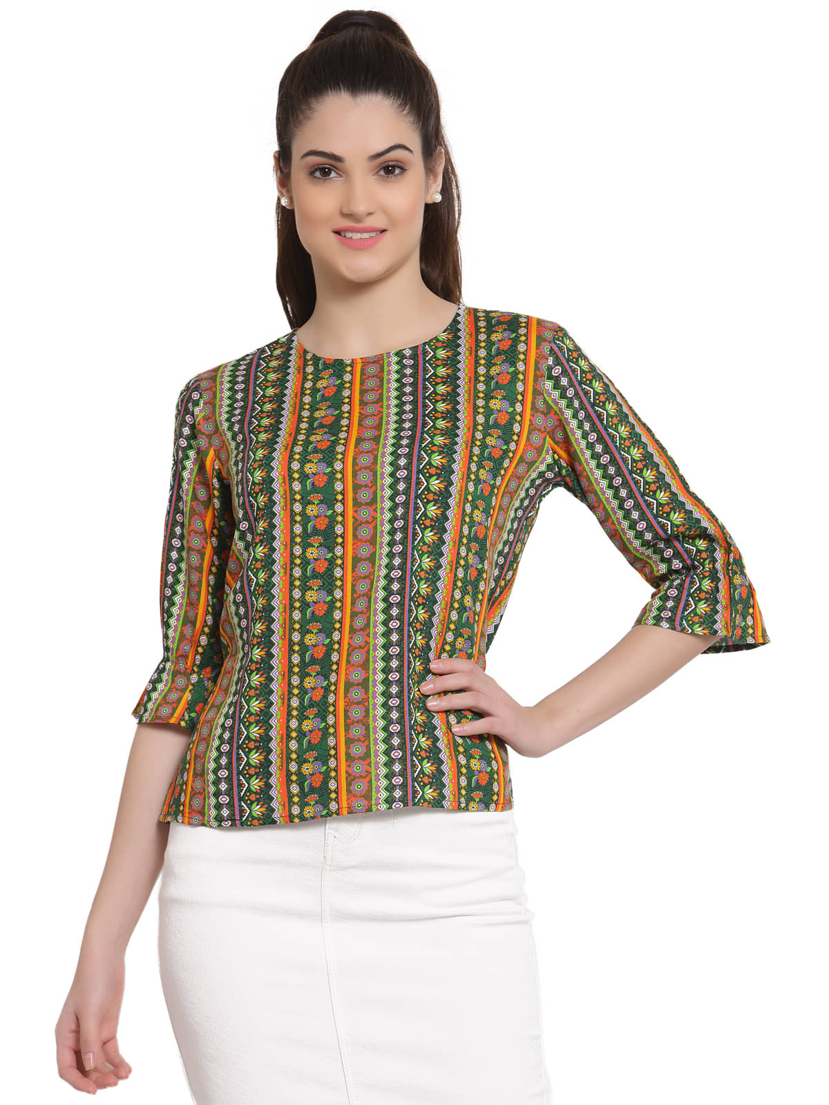 Style Quotient Women's Polyester Regular Top ( Green ) Style Quotient Women's Polyester Regular Top ( Green )