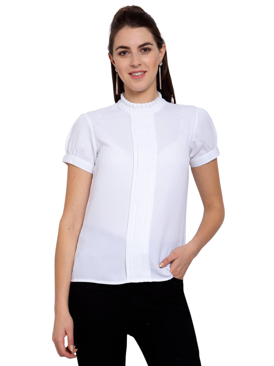 Style Quotient Women's Polyester Regular Top ( White )     			Style Quotient Women's Polyester Regular Top ( White )