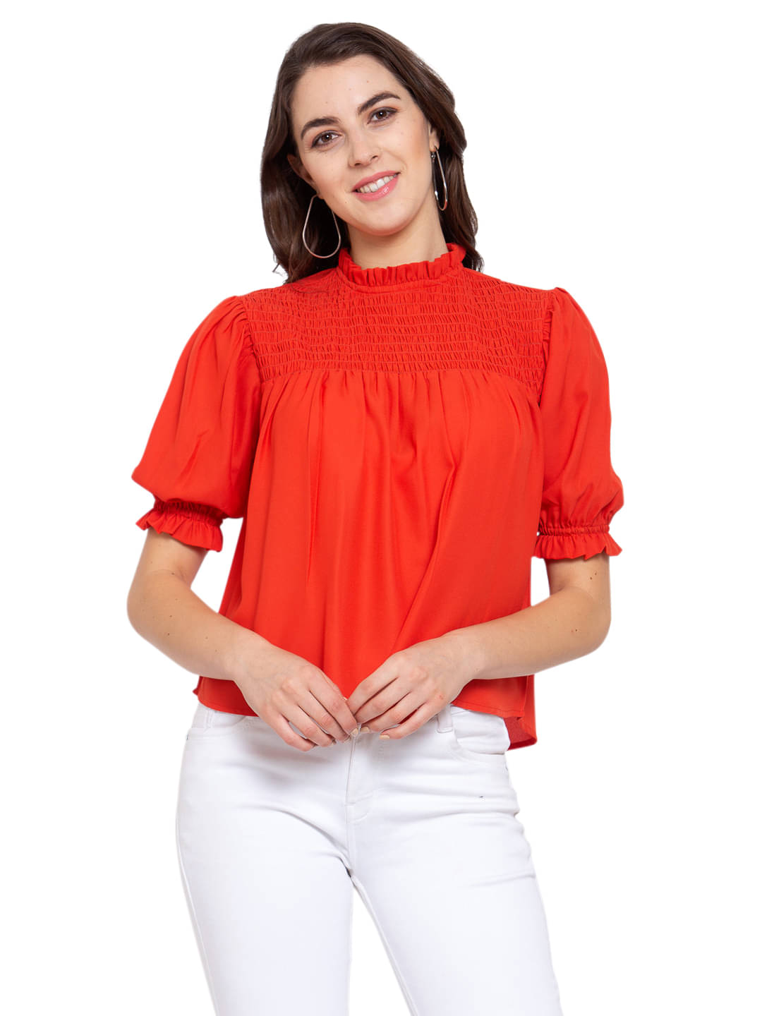     			Style Quotient Women's Polyester Regular Top ( Orange )