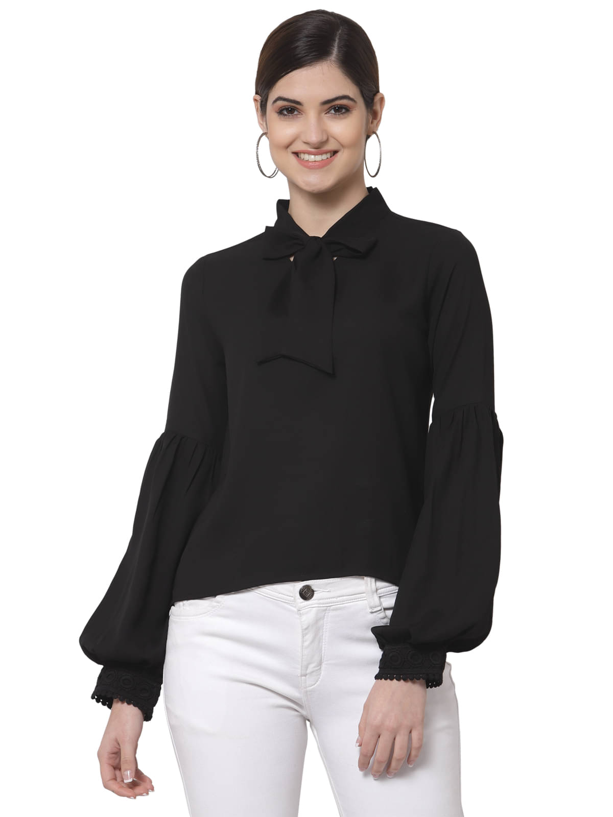 Style Quotient Women's Polyester Regular Top ( Black ) Style Quotient Women's Polyester Regular Top ( Black )