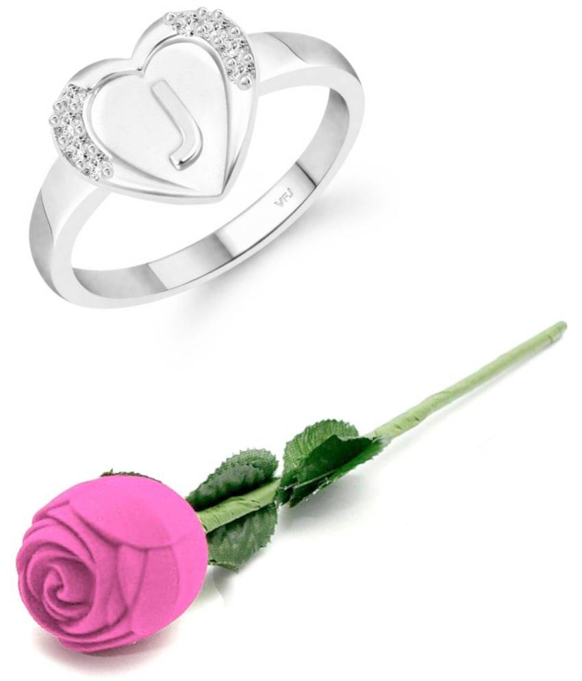     			Valentine Initial '' J '' Letter in heart ring alphabet for women and Girls