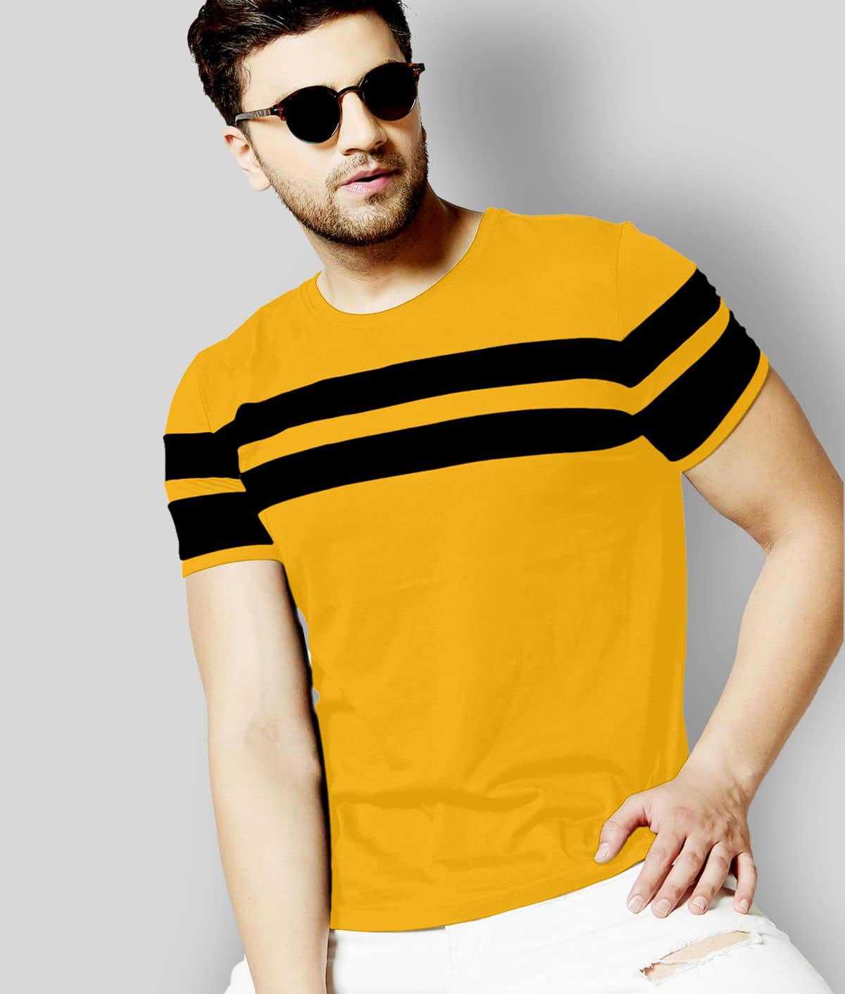 AUSK Pack of 1 Cotton Blend Regular Fit Men's T-Shirt ( Multicolor )