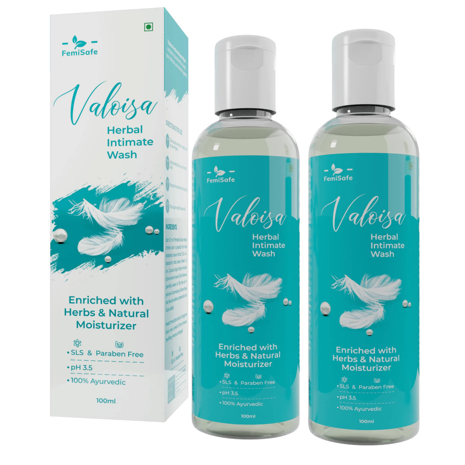 Femisafe intimate wash (Pack of 2) Intimate Cleansing Liquid 100 g Pack of 2