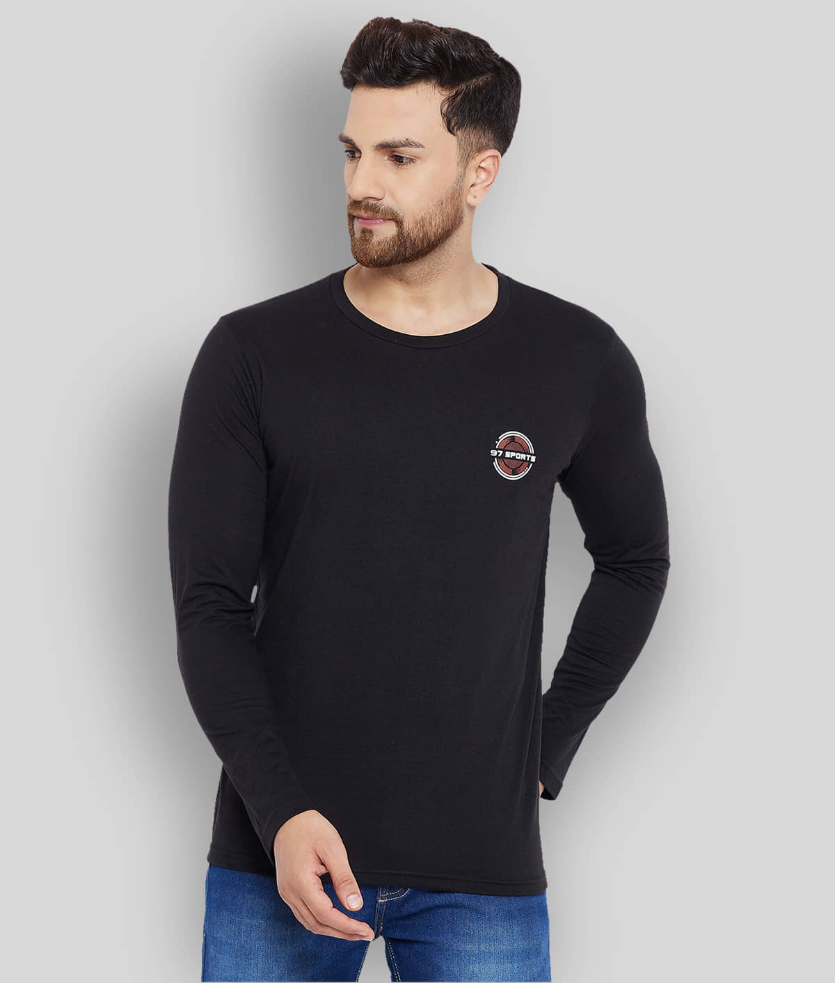 The Million Club Pack of 1 Polyester Regular Fit Men's T-Shirt ( Black )