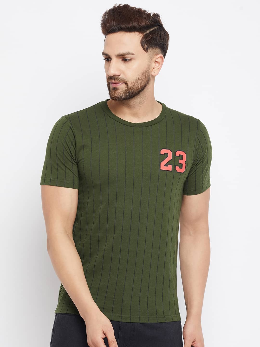 The Million Club Pack of 1 Cotton Blend Regular Fit Men's T-Shirt ( Green )