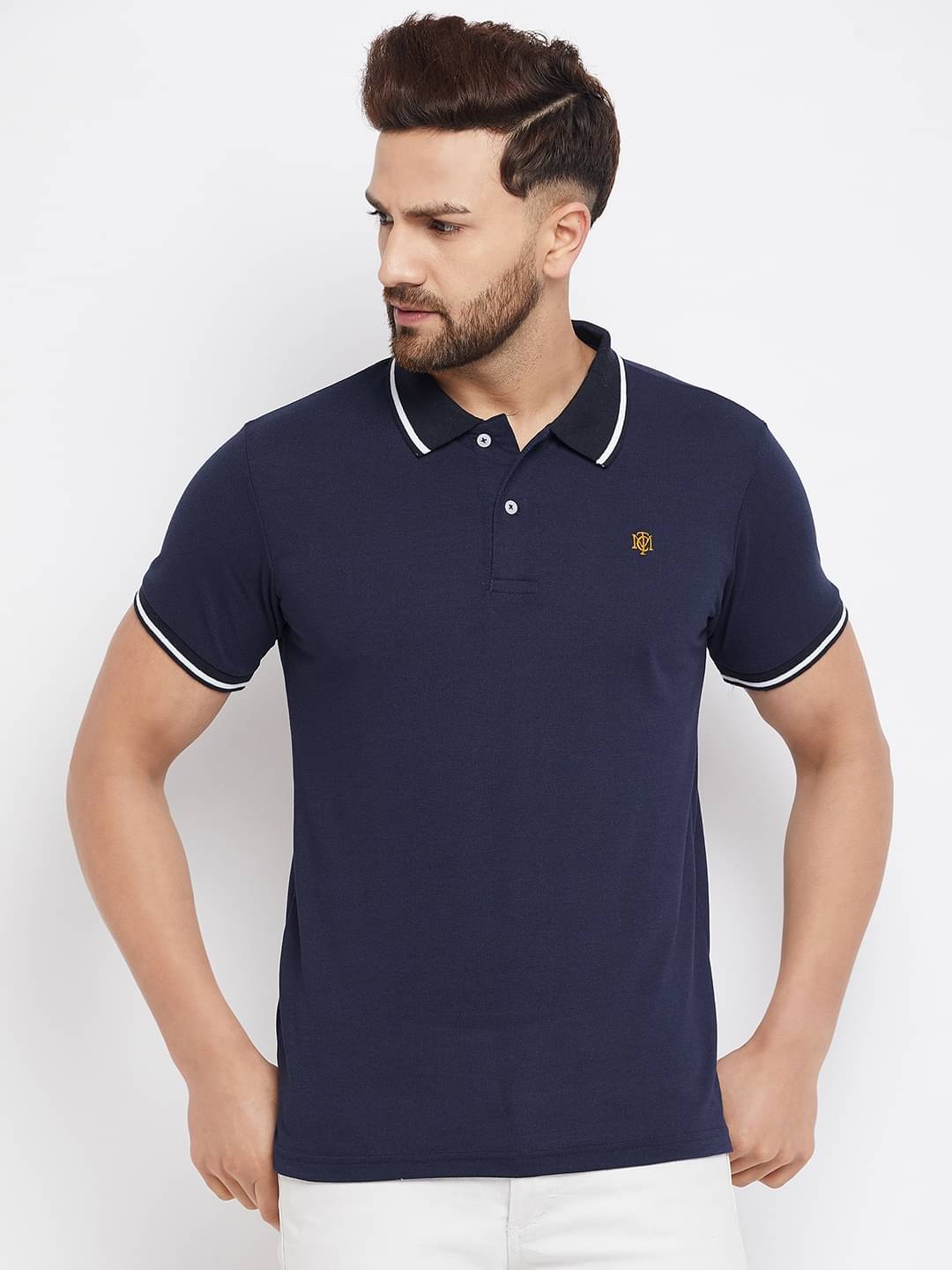 The Million Club Pack of 1 Cotton Blend Regular Fit Solid Half Sleeves Men's Polo T Shirt ( Navy ) The Million Club Pack of 1 Cotton Blend Regular Fit Solid Half Sleeves Men's Polo T Shirt ( Navy )