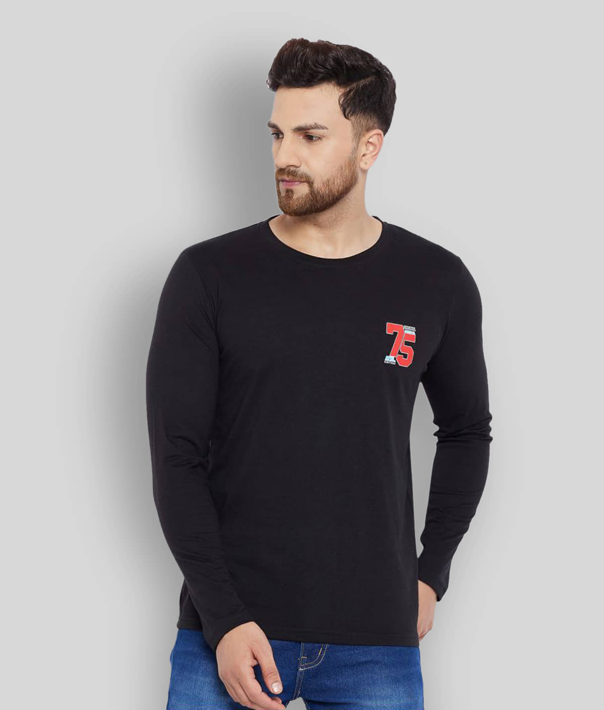 The Million Club Pack of 1 Polyester Regular Fit Men's T-Shirt ( Black )
