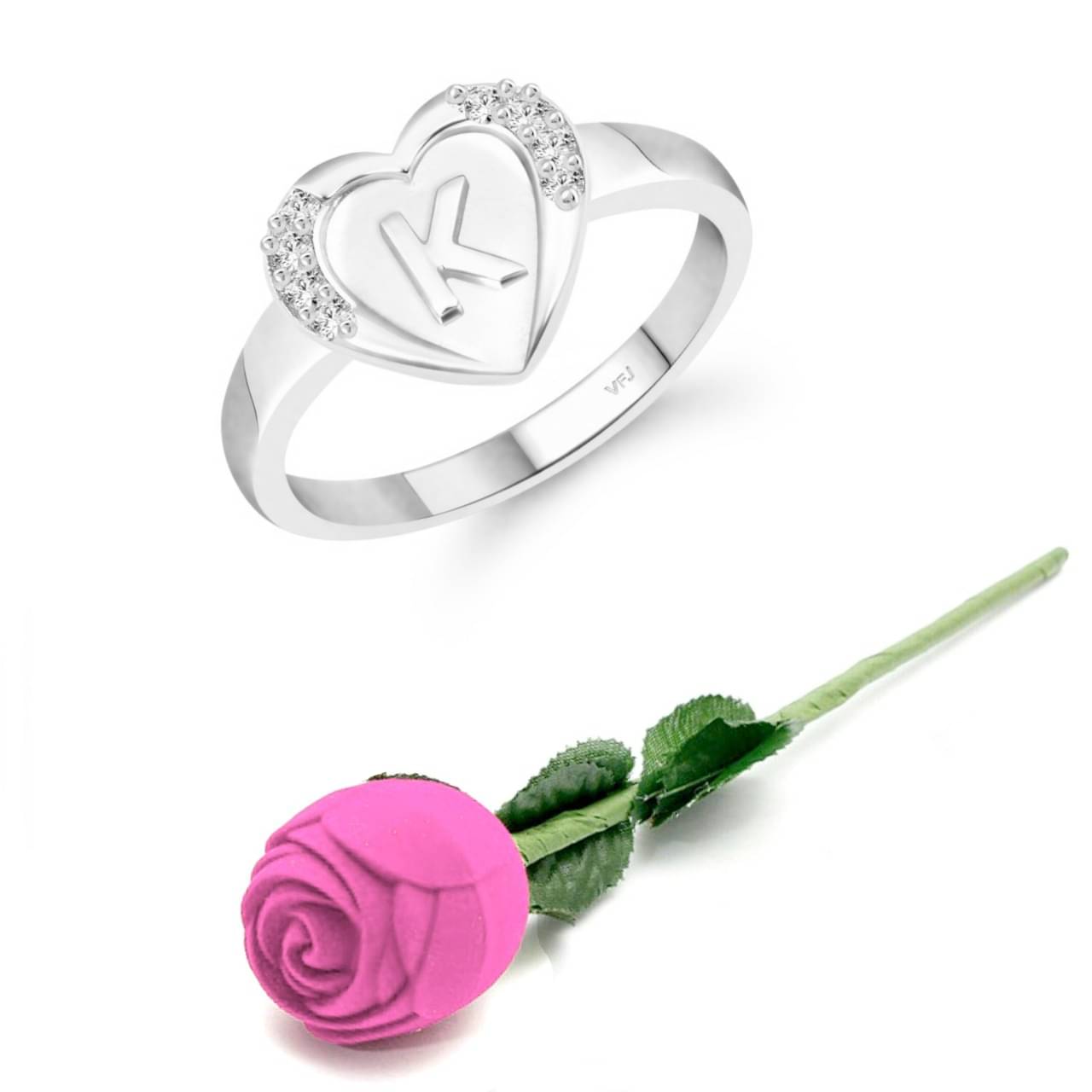 Valentine Initial '' K '' Letter in heart ring alphabet for women and Girls Valentine Initial '' K '' Letter in heart ring alphabet for women and Girls