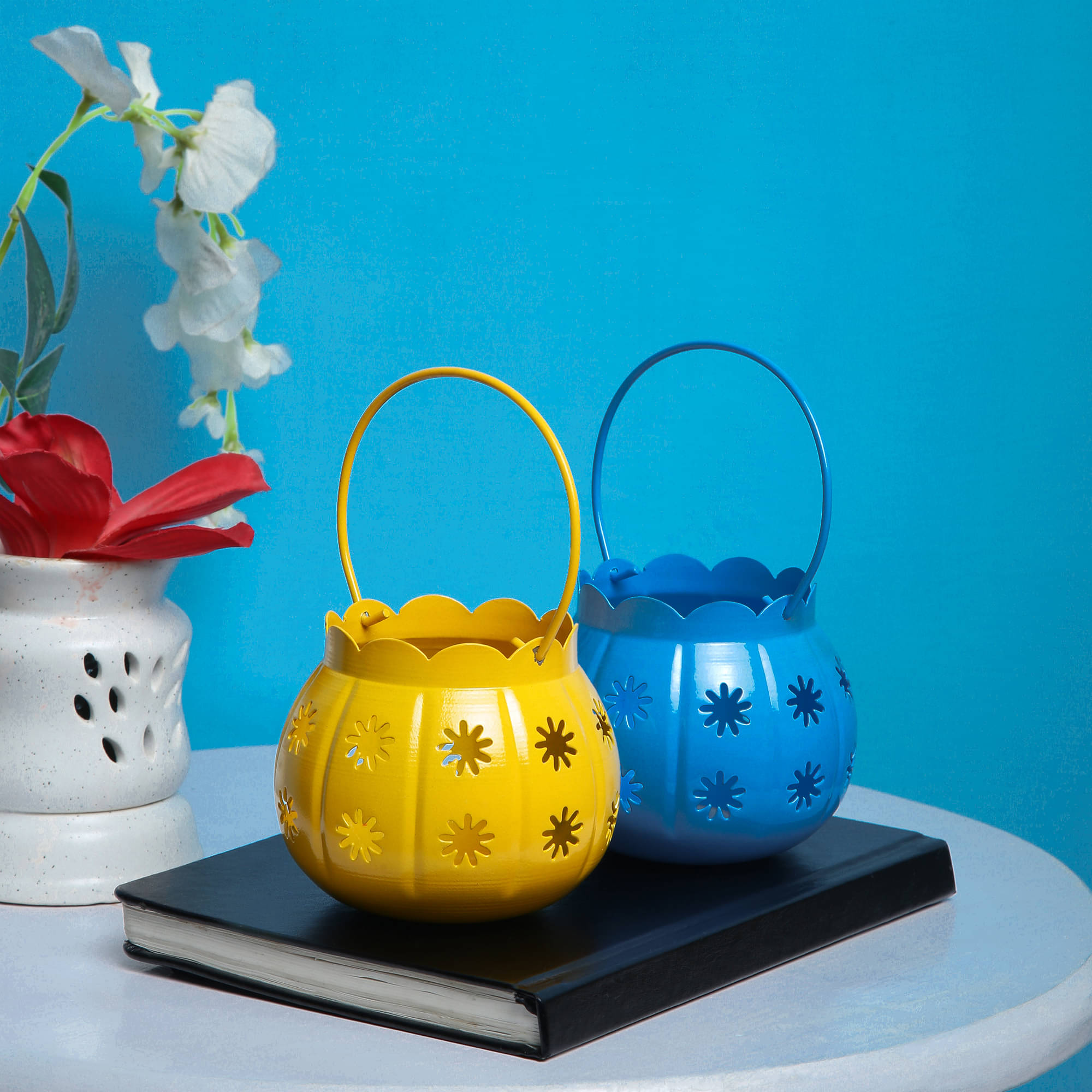     			Urban hemlet Table Top Iron Tea Light Holder - Pack of 2