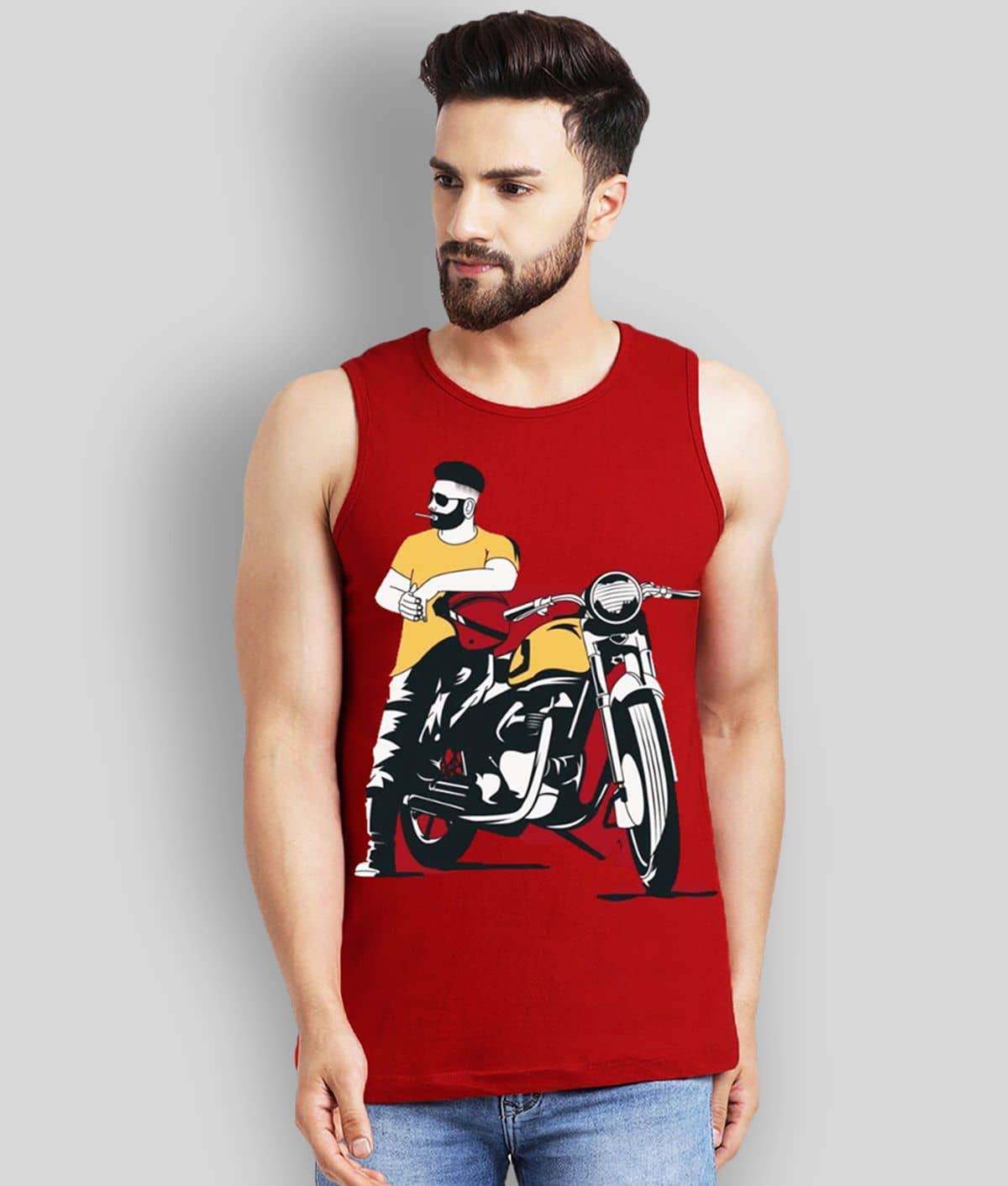 Leotude Pack of 1 Cotton Blend Regular Fit Men's T-Shirt ( Red )