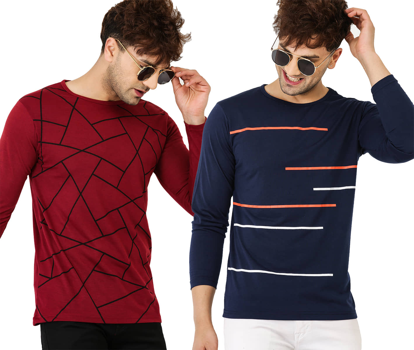 Leotude Pack of 2 Cotton Blend Regular Fit Men's T-Shirt ( Multicolor )