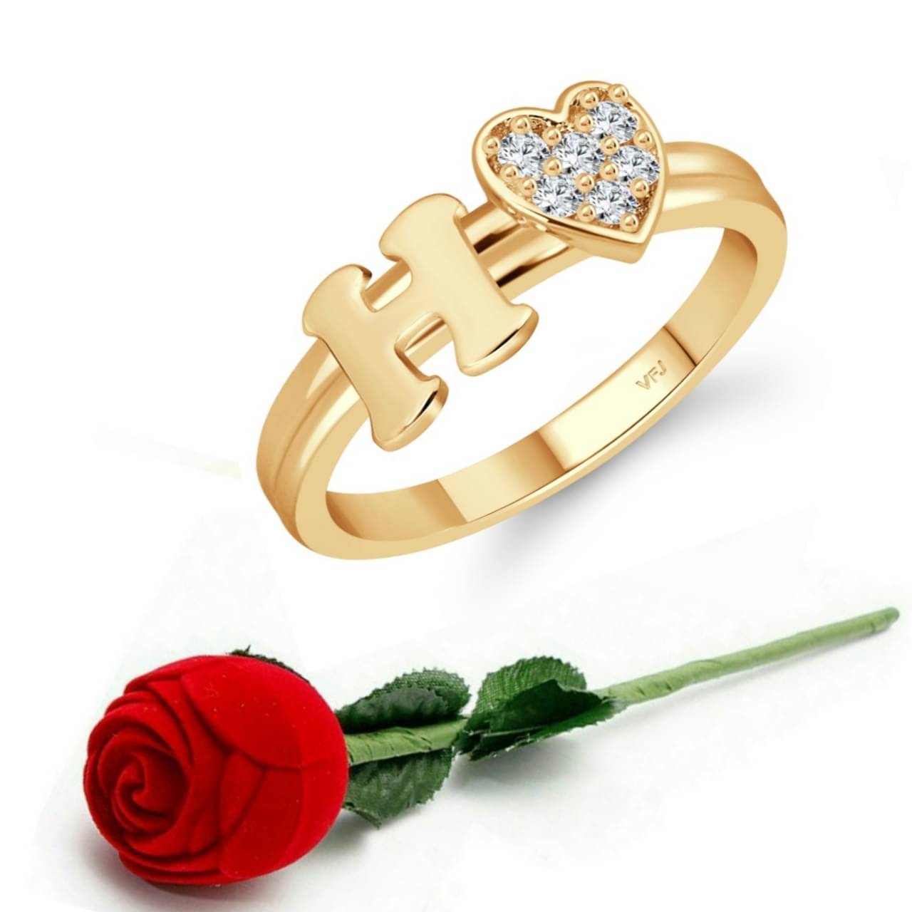 Valentine Initial '' H '' Letter with heart ring alphabet for women and Girls Valentine Initial '' H '' Letter with heart ring alphabet for women and Girls