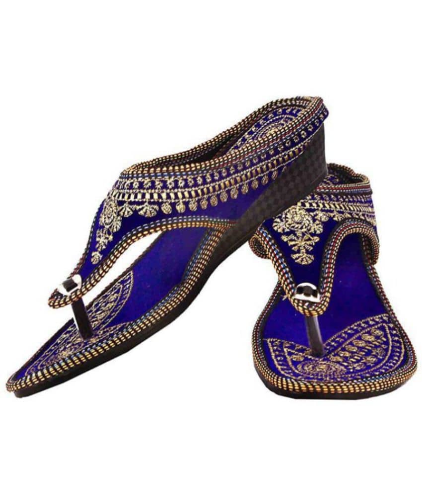 Anjaneya Creations Blue Ethnic Footwear - Heels | Buy online on ZillyBuy