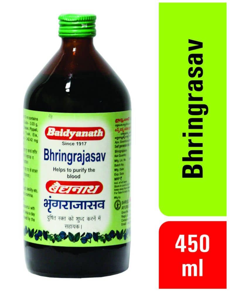 Baidyanath Bhring Raj Asav Help To Purify Blood Liquid 450 Ml Pack of 2