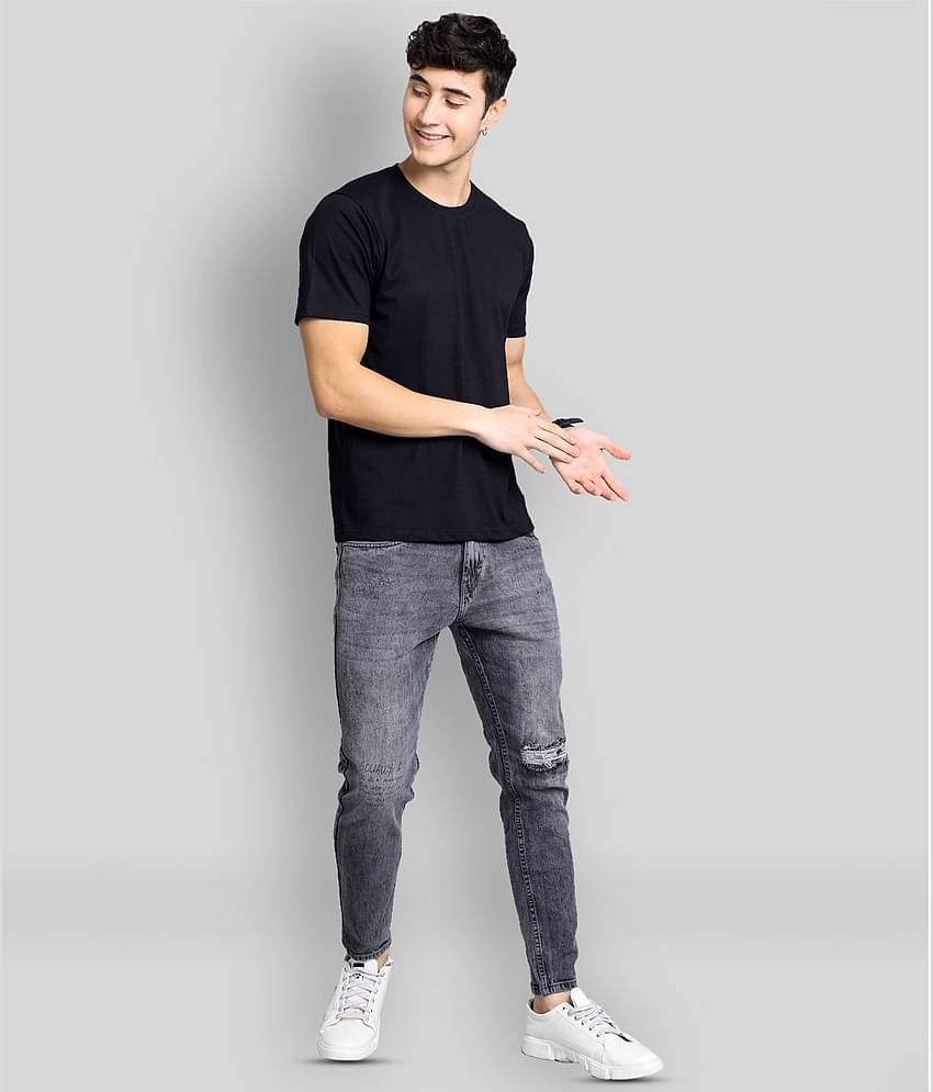 Paul Street Pack of 1 Cotton Blend Slim Fit Men's T-Shirt ( Black )