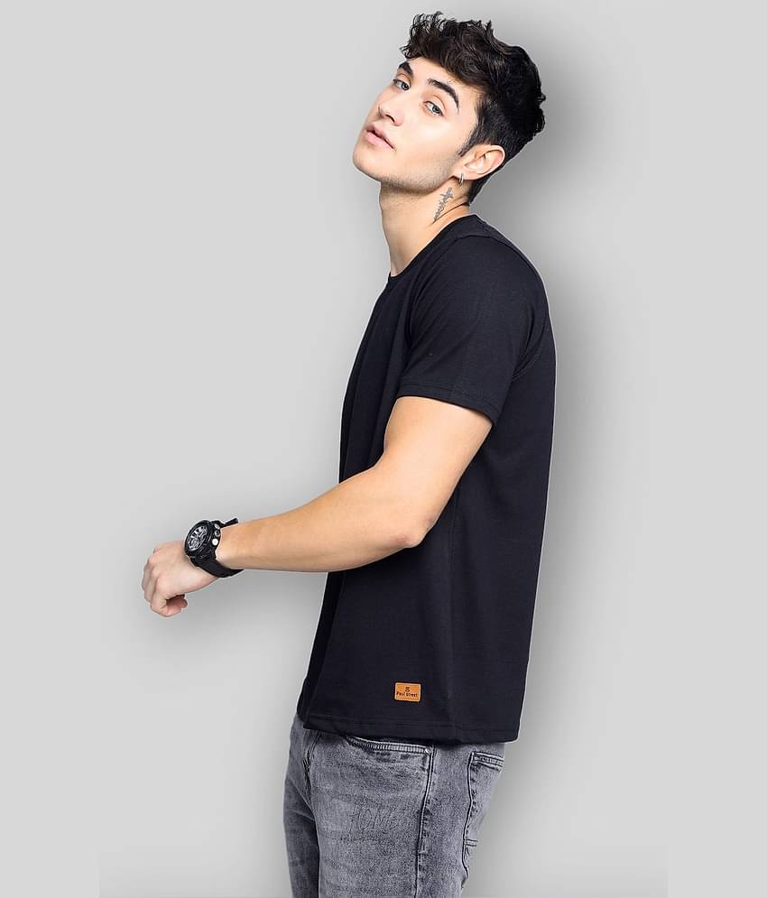 Paul Street Pack of 1 Cotton Blend Slim Fit Men's T-Shirt ( Black )