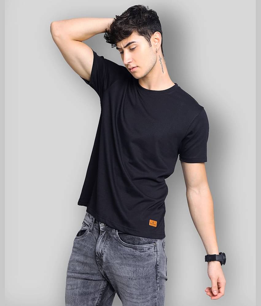 Paul Street Pack of 1 Cotton Blend Slim Fit Men's T-Shirt ( Black )